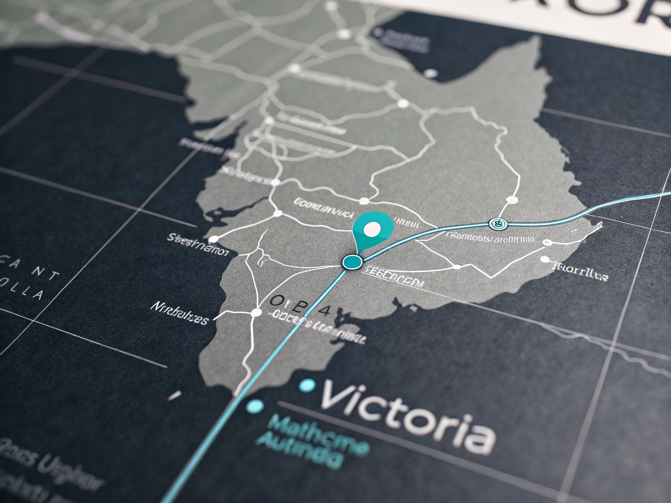Cartographic map showing Victorian fire compliance dispatch coverage across Melbourne, Wyndham Vale, and Geelong